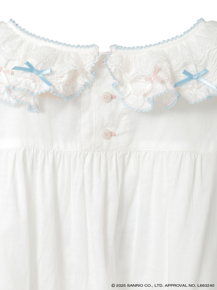 Little Twin Stars&times;PINK HOUSE 刺しゅう入りローンブラウス 詳細画像 シロ 6