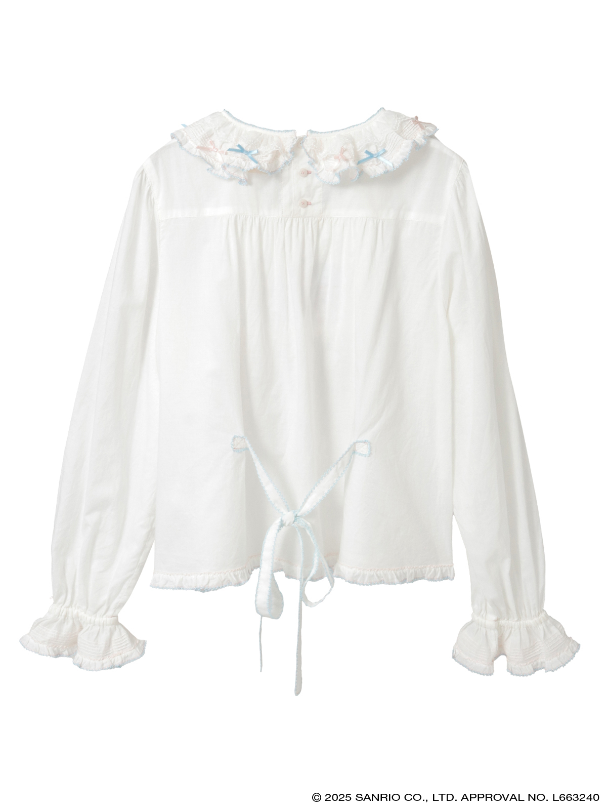 Little Twin Stars×PINK HOUSE 刺しゅう入りローンブラウス｜ピンク