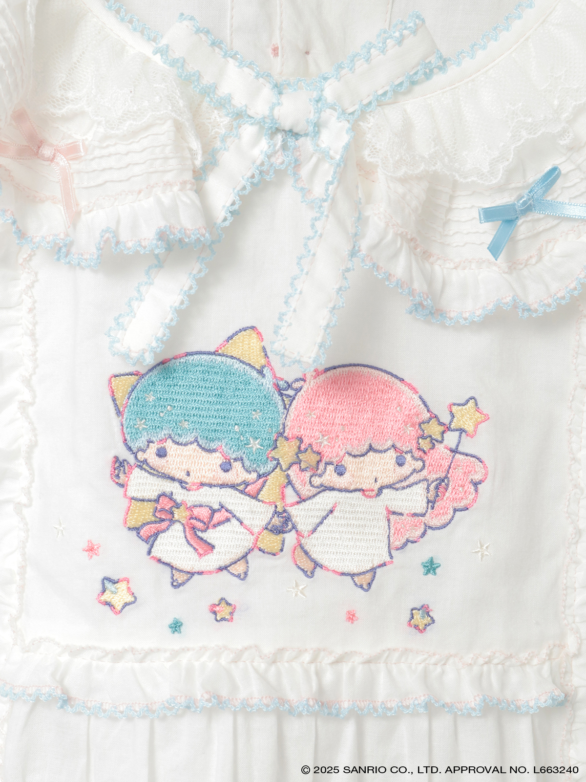 Little Twin Stars×PINK HOUSE 刺しゅう入りローンブラウス｜ピンク