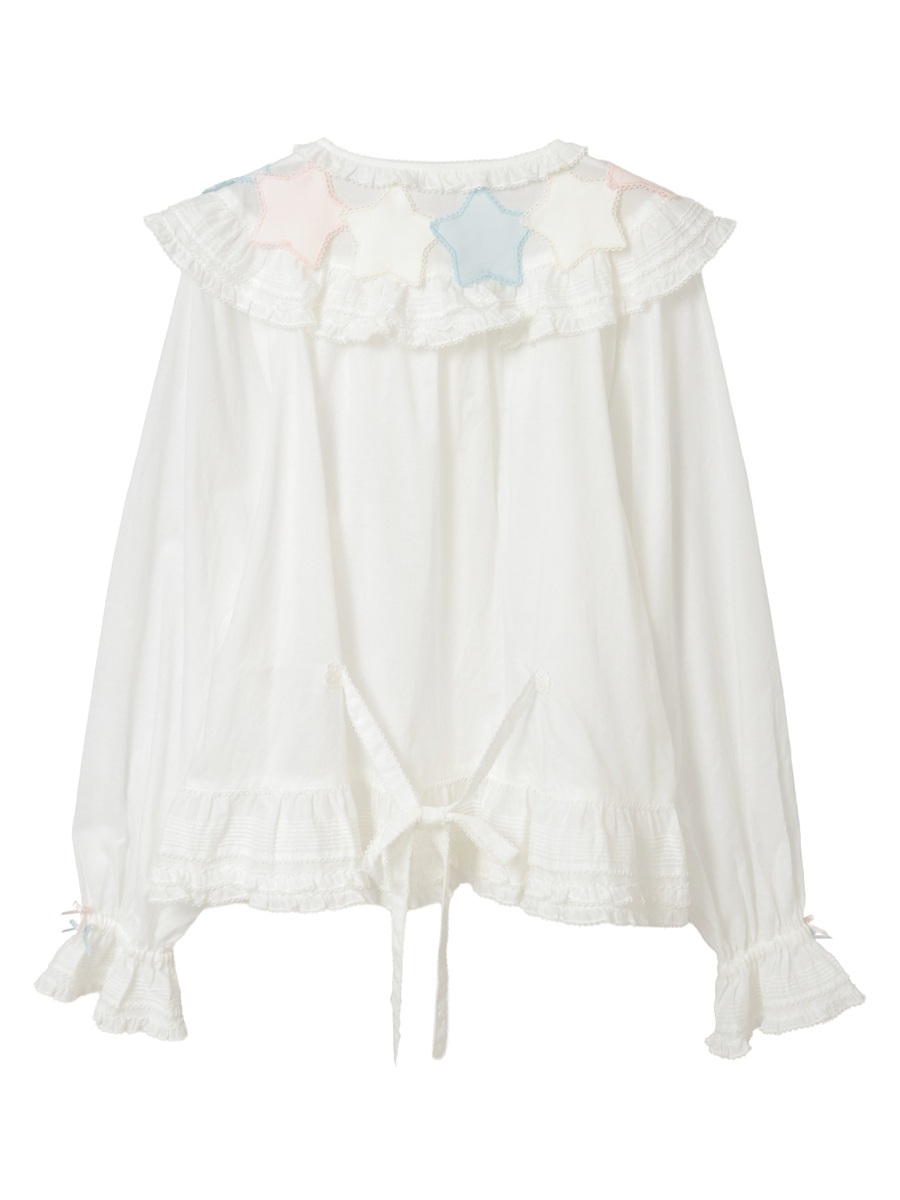 星ワッペン使いブラウス 詳細画像 クロ 2