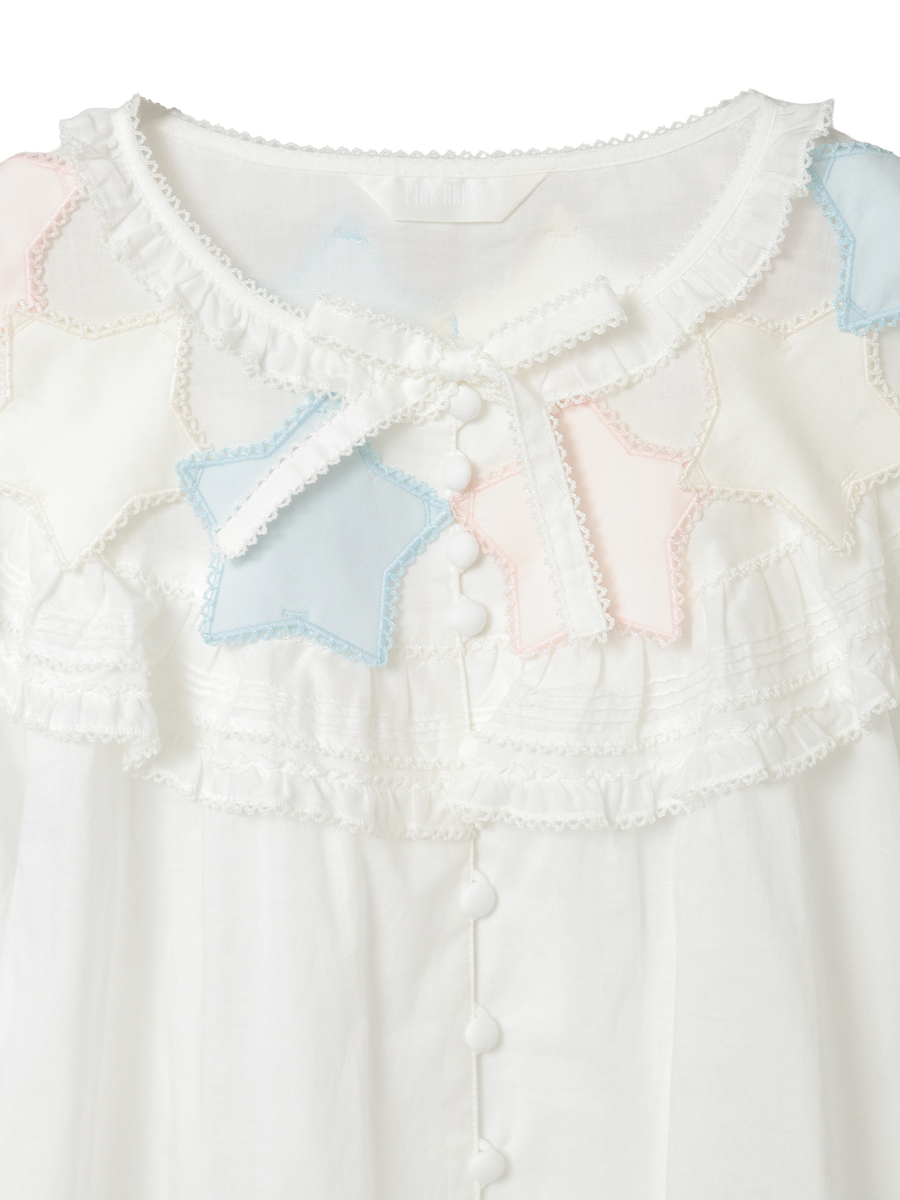 星ワッペン使いブラウス 詳細画像 クロ 3