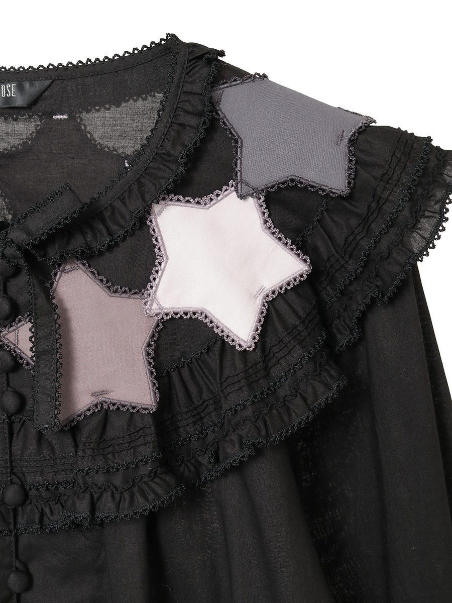 星ワッペン使いブラウス 詳細画像 クロ 8