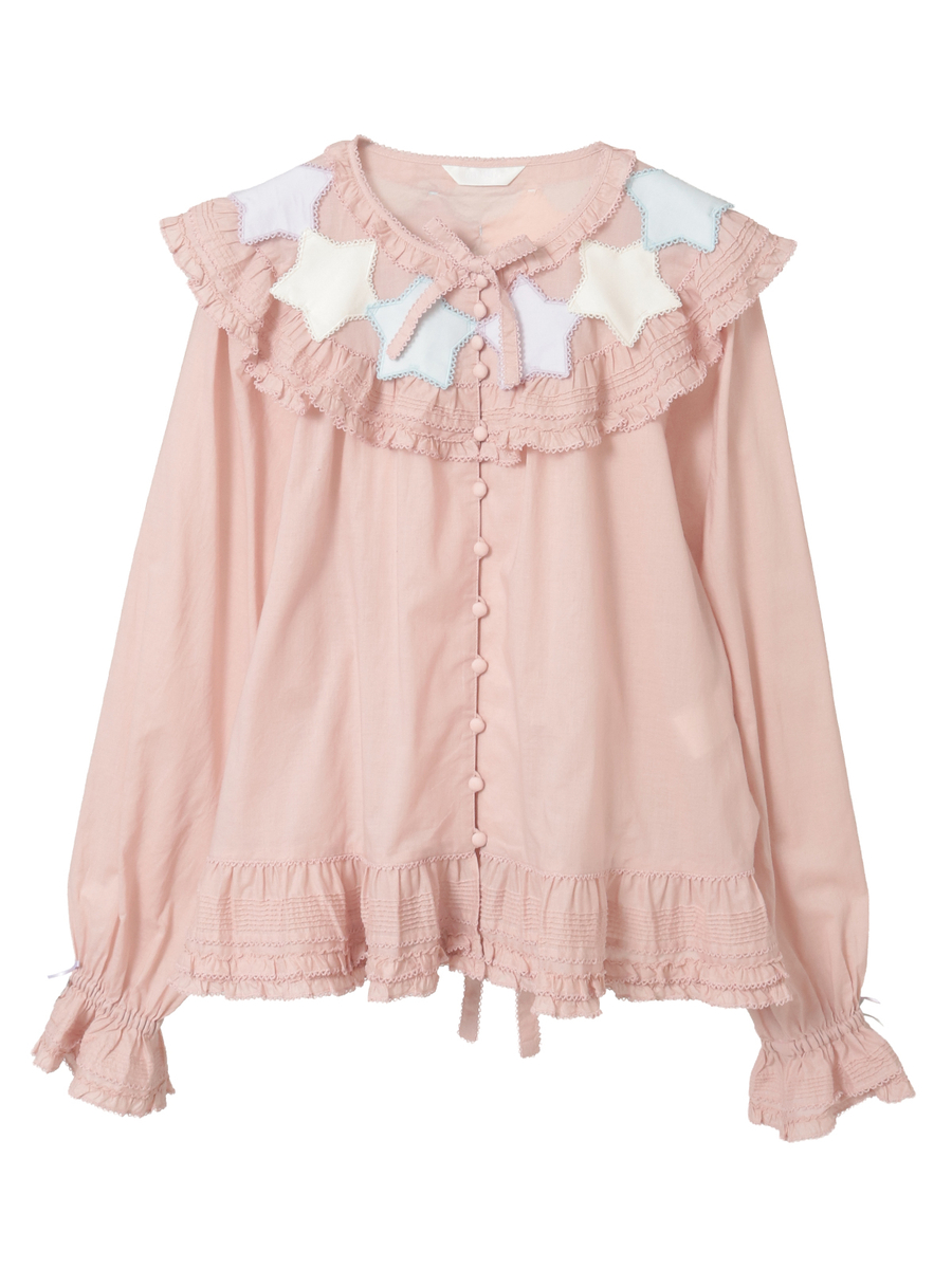 星ワッペン使いブラウス 詳細画像 ピンク 1