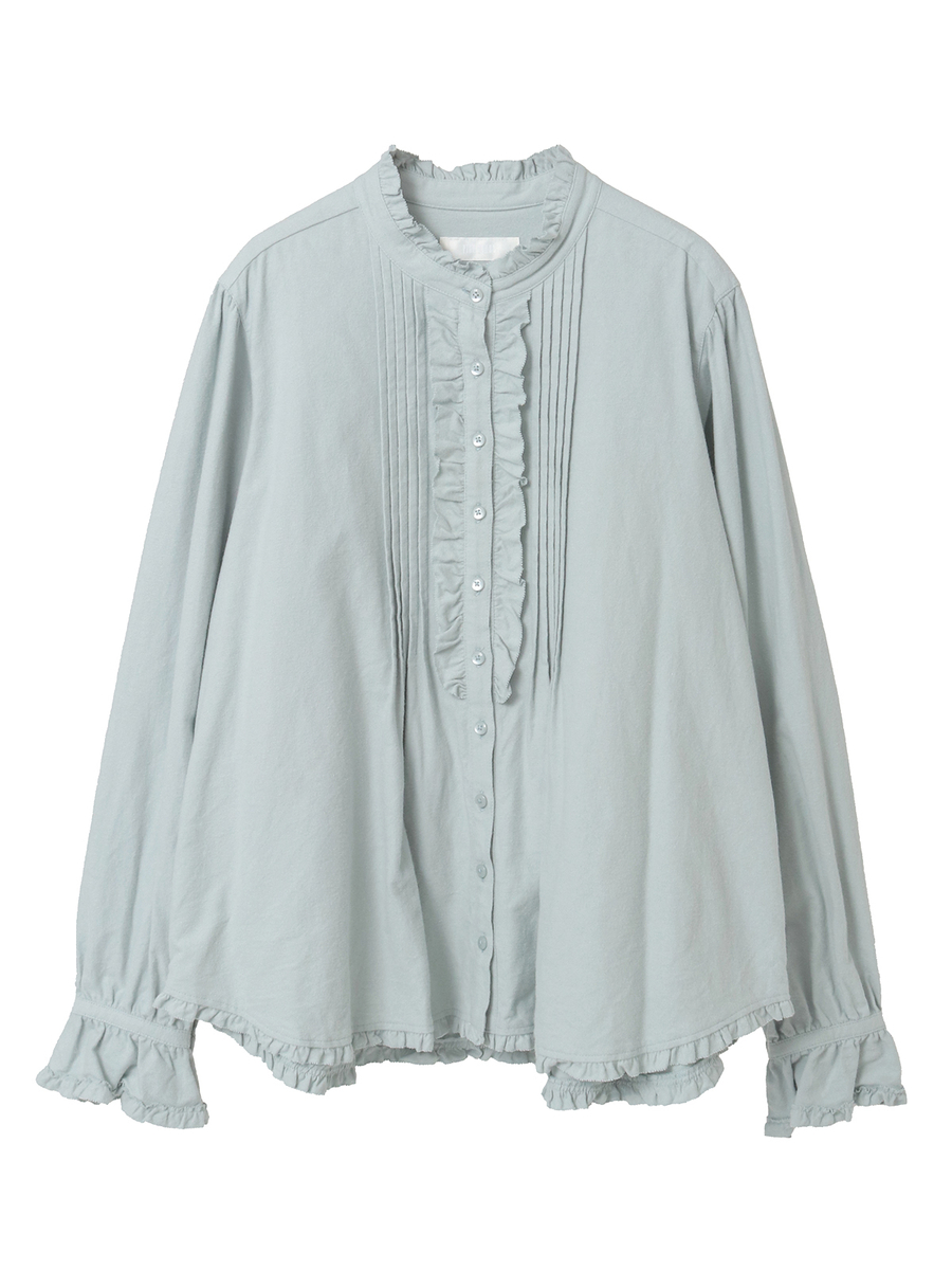 スタンドカラーブラウス 詳細画像 ブロード・シロ 1