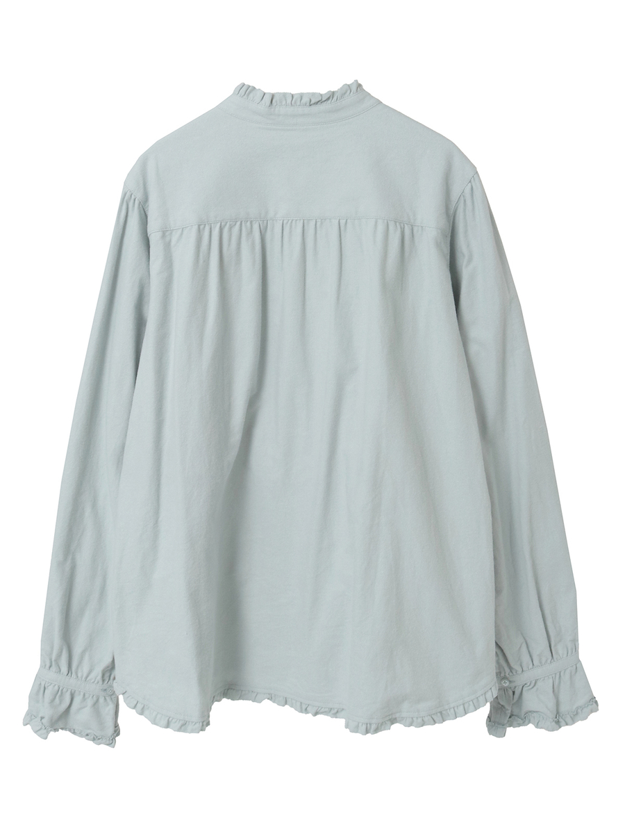 スタンドカラーブラウス 詳細画像 ブロード・シロ 2