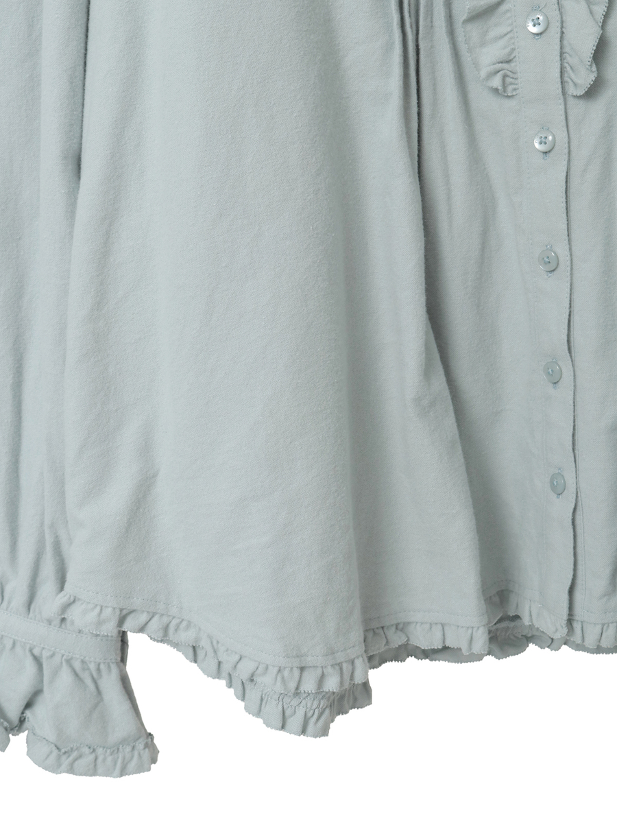 スタンドカラーブラウス 詳細画像 ブロード・シロ 6