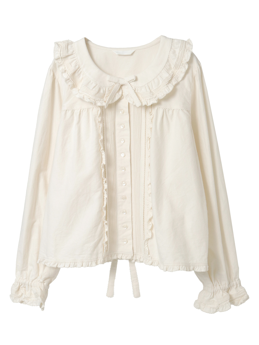 フリル襟付きブラウス 詳細画像 アイボリー 1