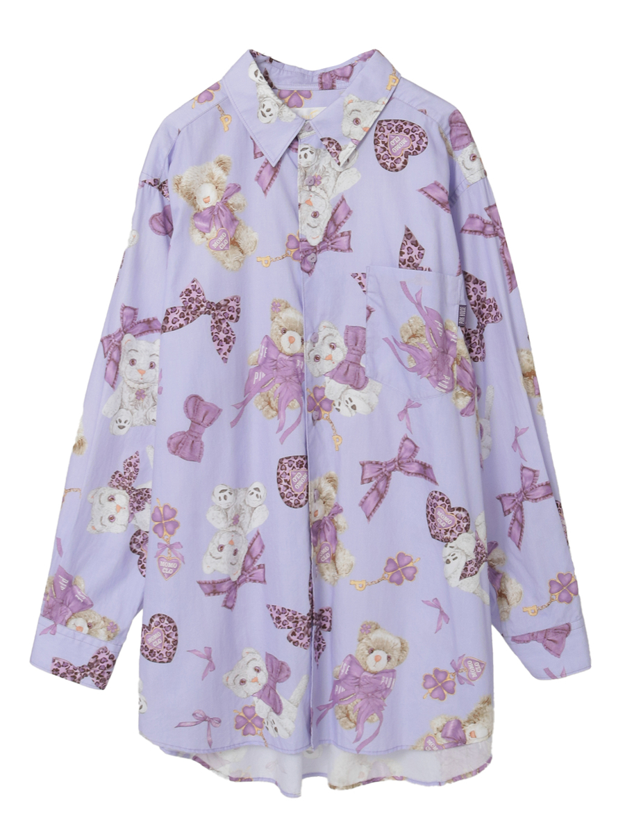 PINK HOUSE&times;Momocloももクロベアプリントブラウス 詳細画像 パープル 1