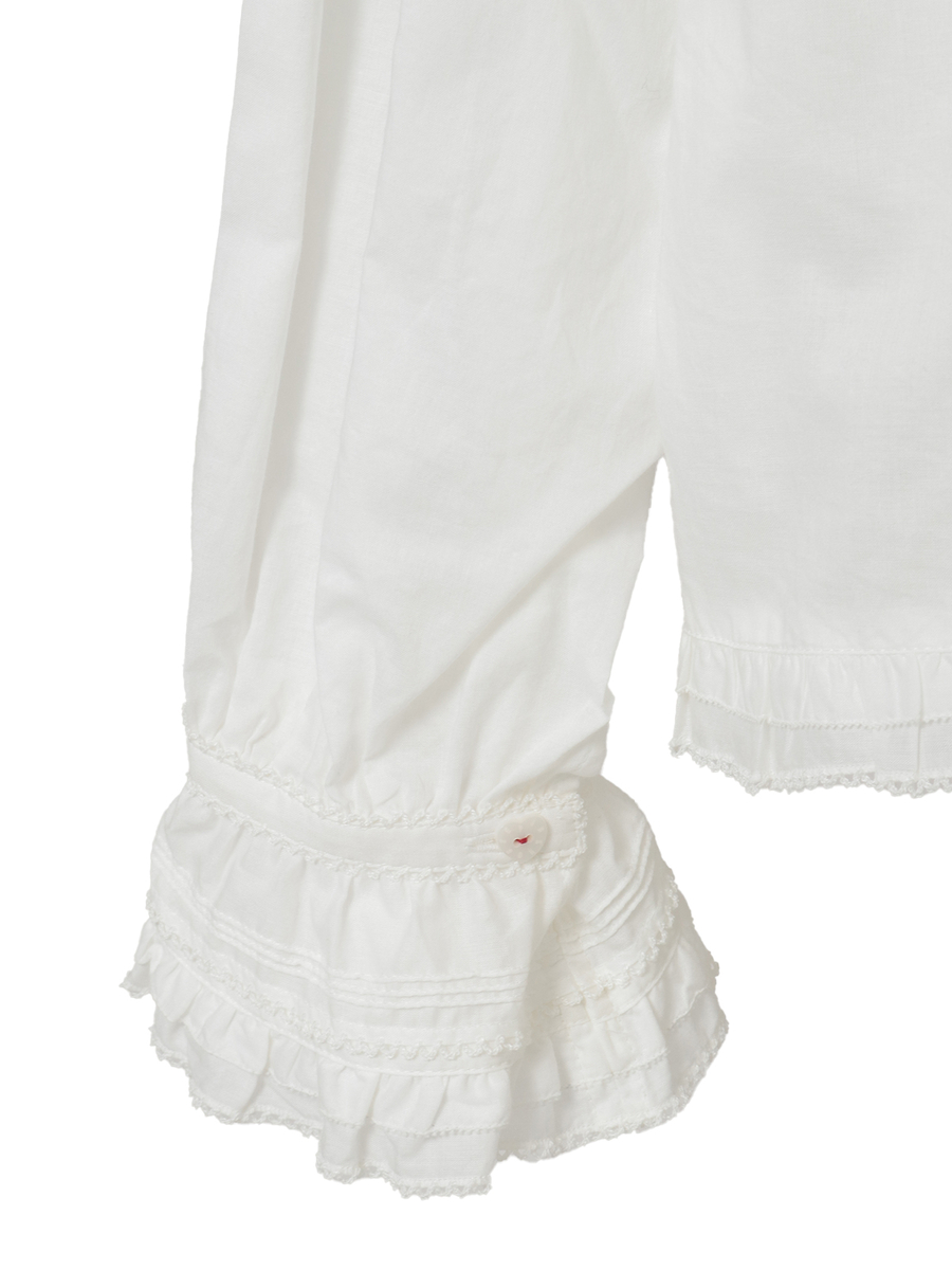 スモック刺繍ブラウス 詳細画像 シロ×ピンク 5