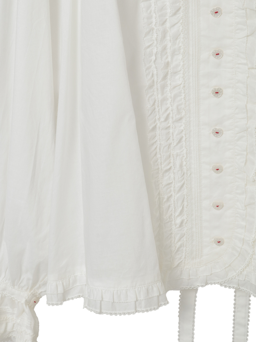 スモック刺繍ブラウス 詳細画像 シロ×ピンク 6