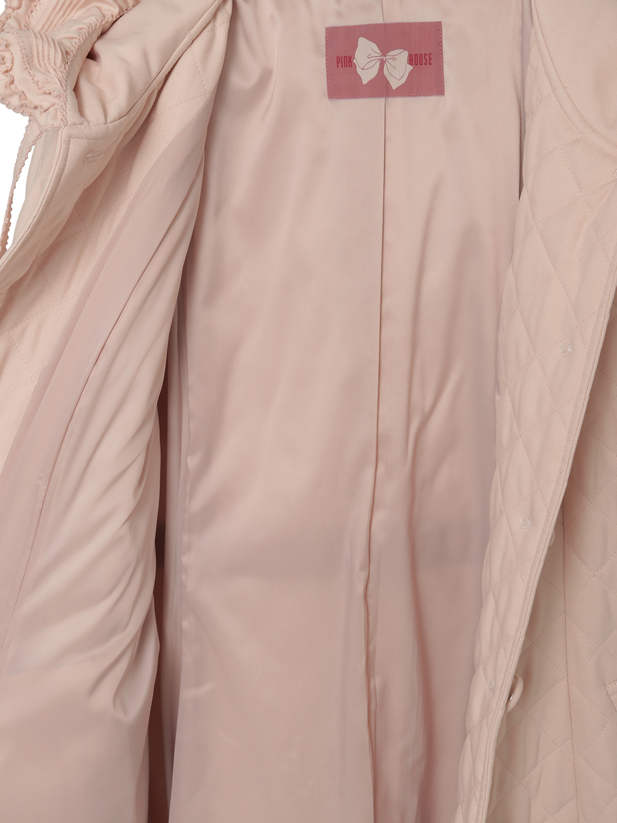 フリルフード付きキルティングロングコート 詳細画像 ピンク 10