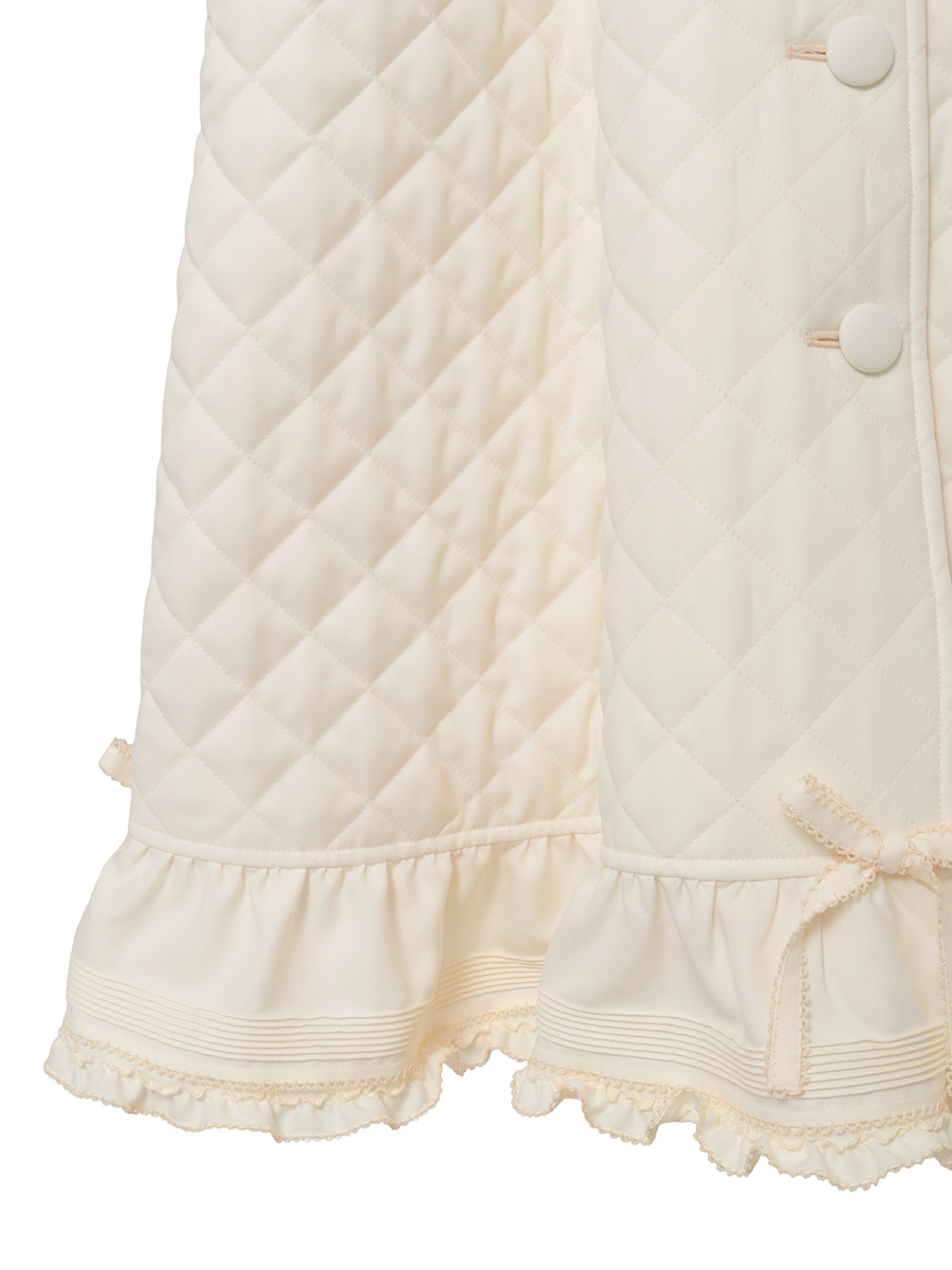 フリルフード付きキルティングロングコート 詳細画像 ピンク 13