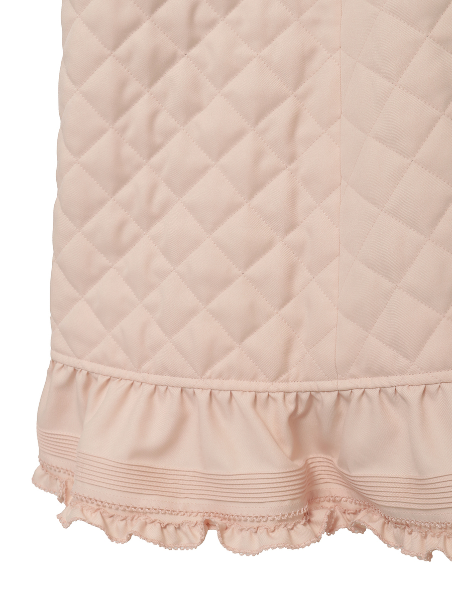 フリルフード付きキルティングロングコート 詳細画像 ピンク 6