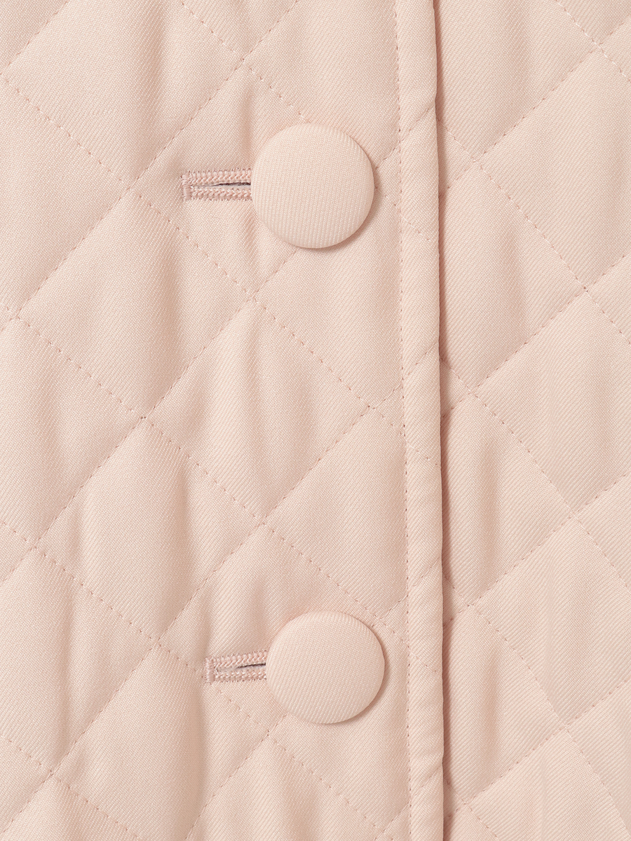 フリルフード付きキルティングロングコート 詳細画像 ピンク 7