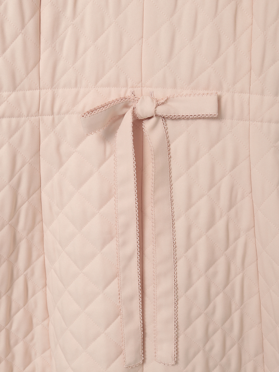 フリルフード付きキルティングロングコート 詳細画像 ピンク 9