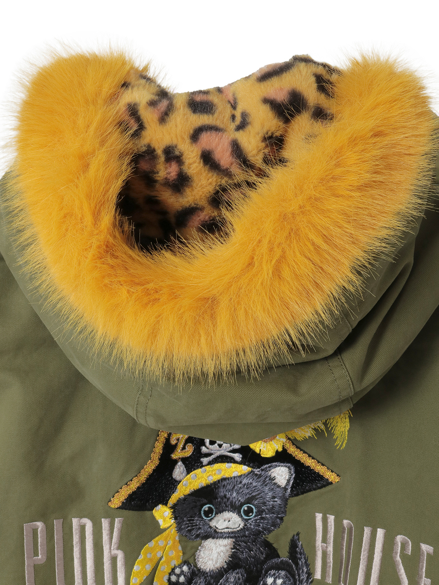 PINK HOUSE×Momoclo パイレーツキャットワッペンモッズコート 詳細画像 イエロー 11