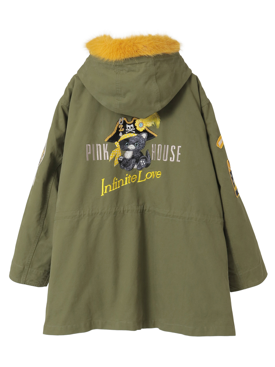 PINK HOUSE×Momoclo パイレーツキャットワッペンモッズコート 詳細画像 イエロー 2