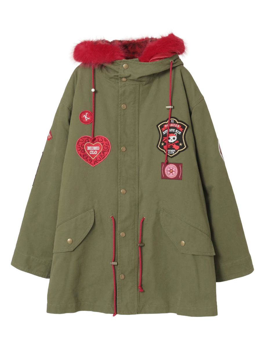 PINK HOUSE×Momoclo パイレーツキャットワッペンモッズコート 詳細画像 アカ 1