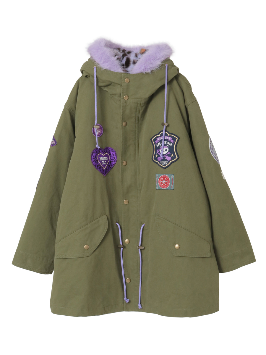 PINK HOUSE×Momoclo パイレーツキャットワッペンモッズコート 詳細画像 パープル 1