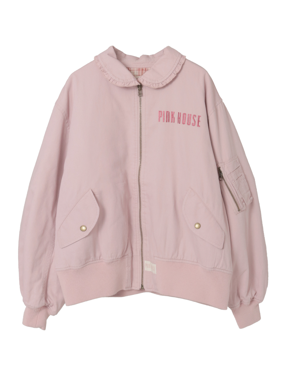 バラ園うさぎ刺繍ブルゾン 詳細画像 ブルー 1