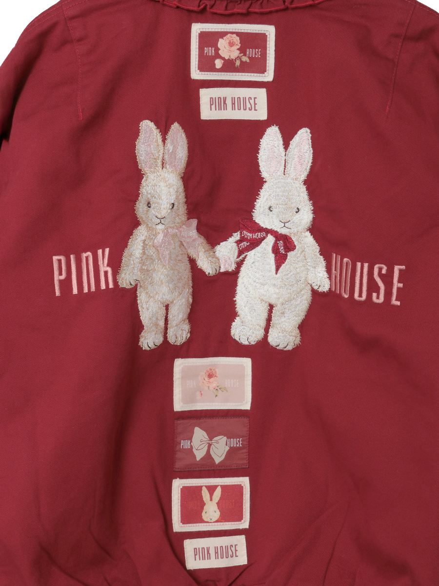 バラ園うさぎ刺繍ブルゾン 詳細画像 ブルー 11