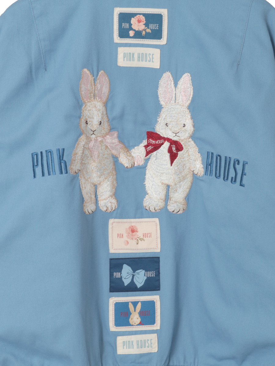 バラ園うさぎ刺繍ブルゾン 詳細画像 ブルー 14