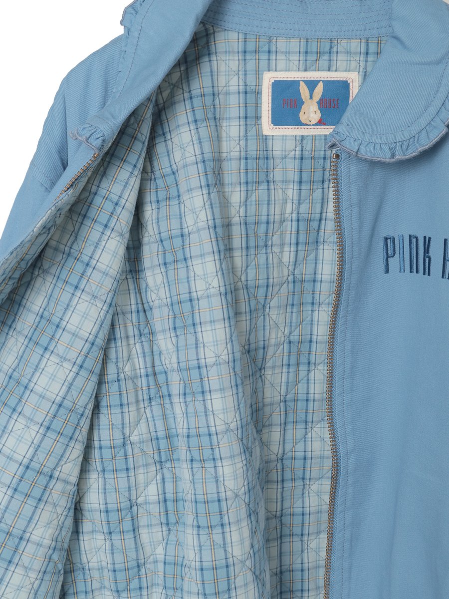 バラ園うさぎ刺繍ブルゾン 詳細画像 ブルー 15