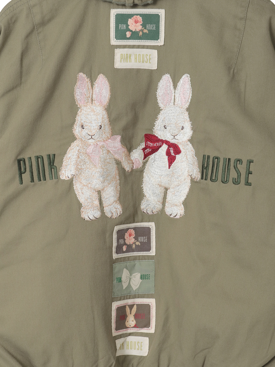 バラ園うさぎ刺繍ブルゾン 詳細画像 ブルー 17