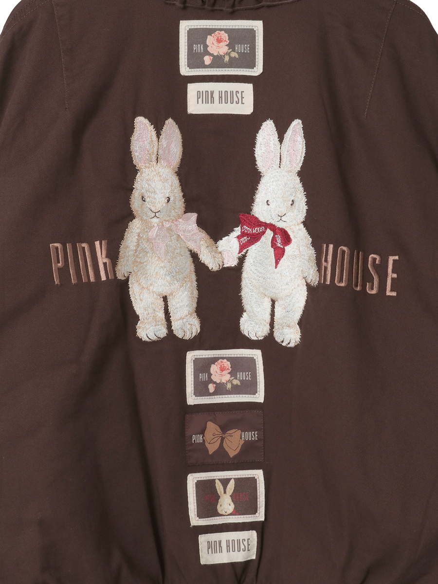 バラ園うさぎ刺繍ブルゾン 詳細画像 ブルー 20