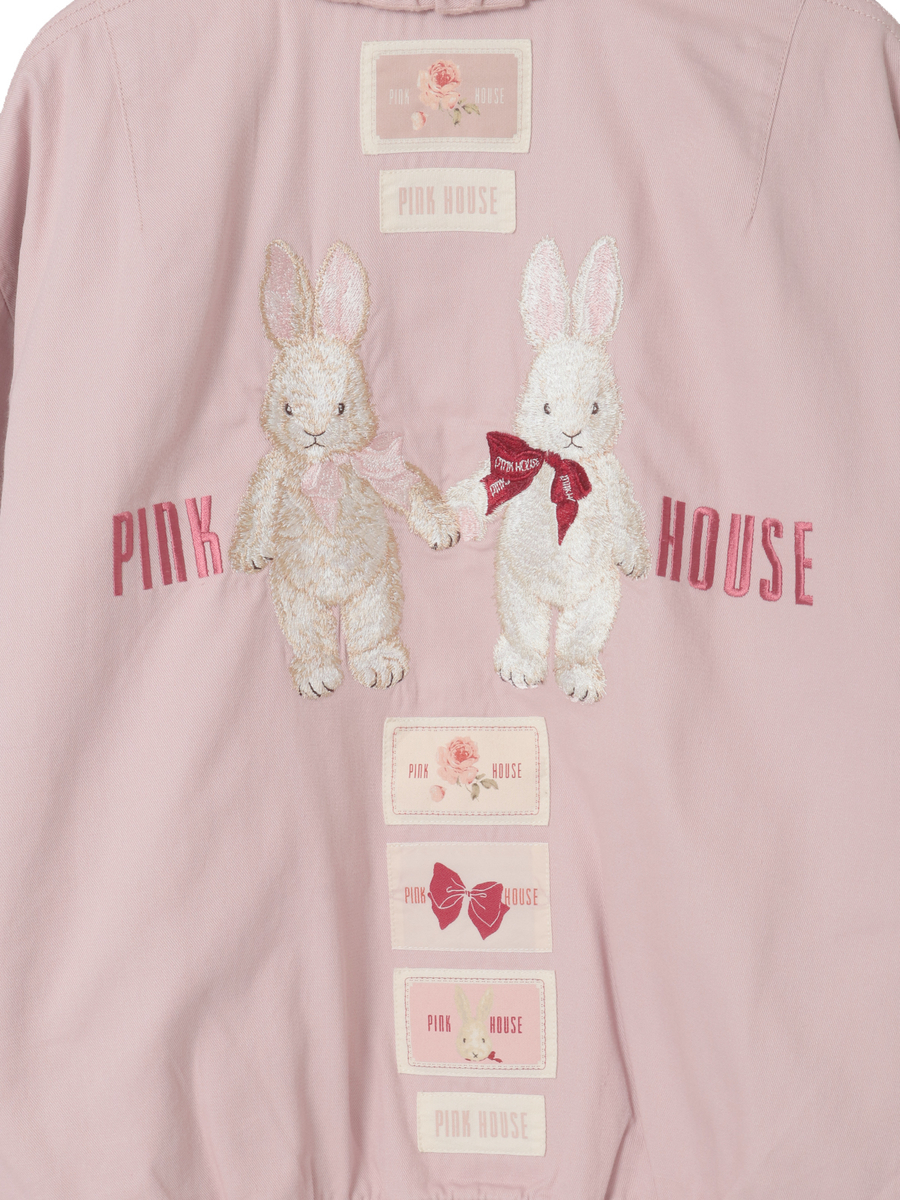 バラ園うさぎ刺繍ブルゾン 詳細画像 ブルー 8