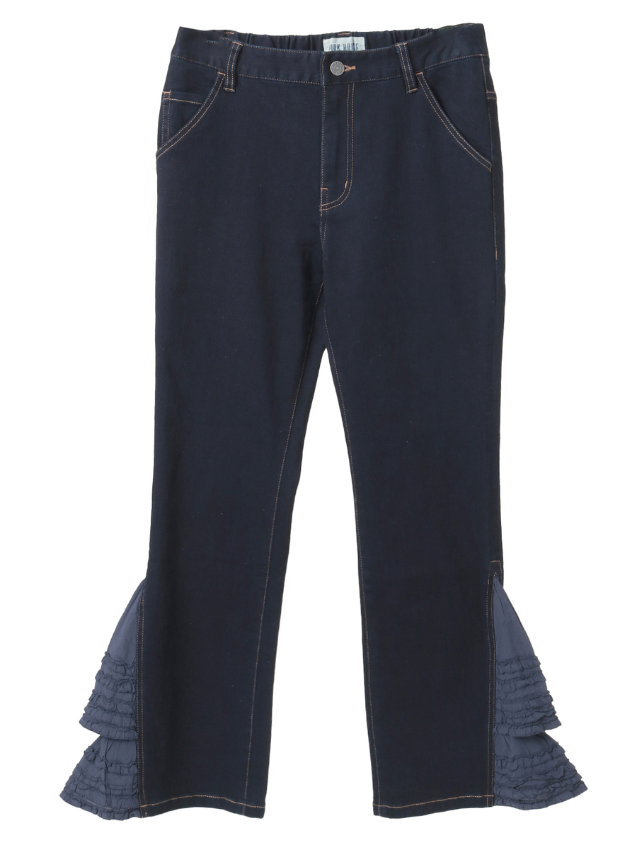 ローンフリル使いデニムパンツ 詳細画像 クロ 1