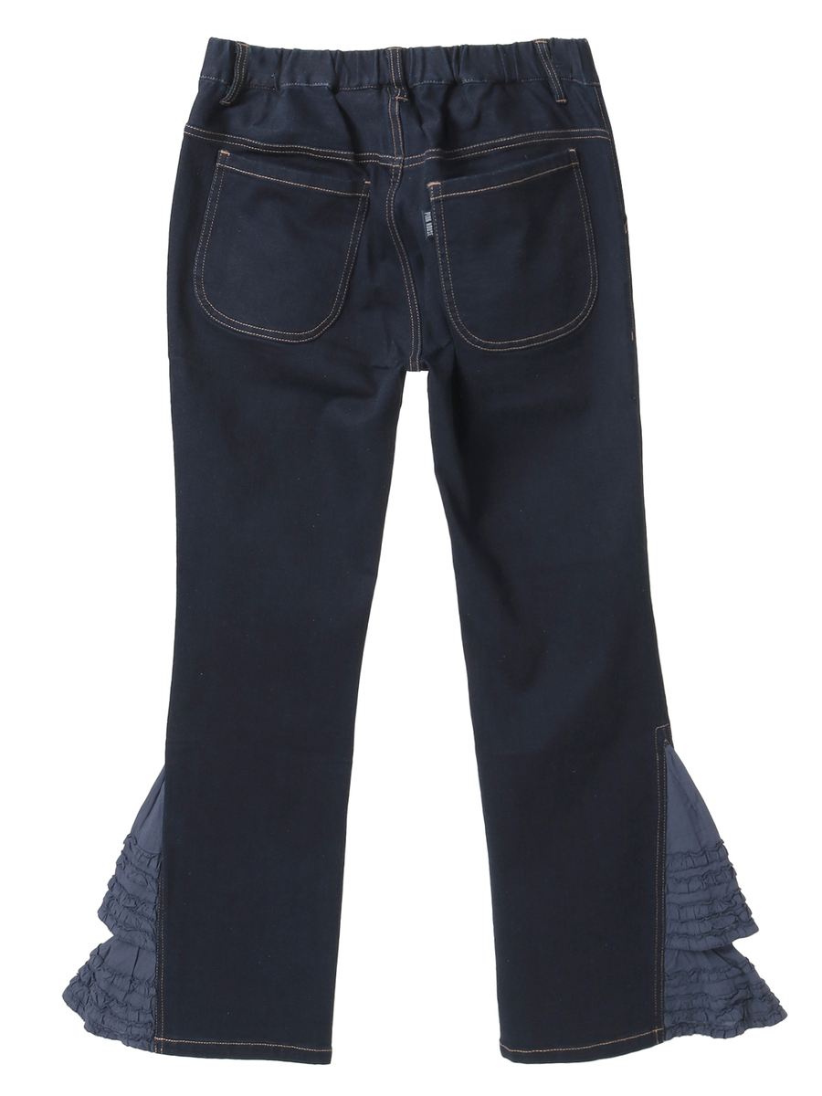 ローンフリル使いデニムパンツ 詳細画像 クロ 2