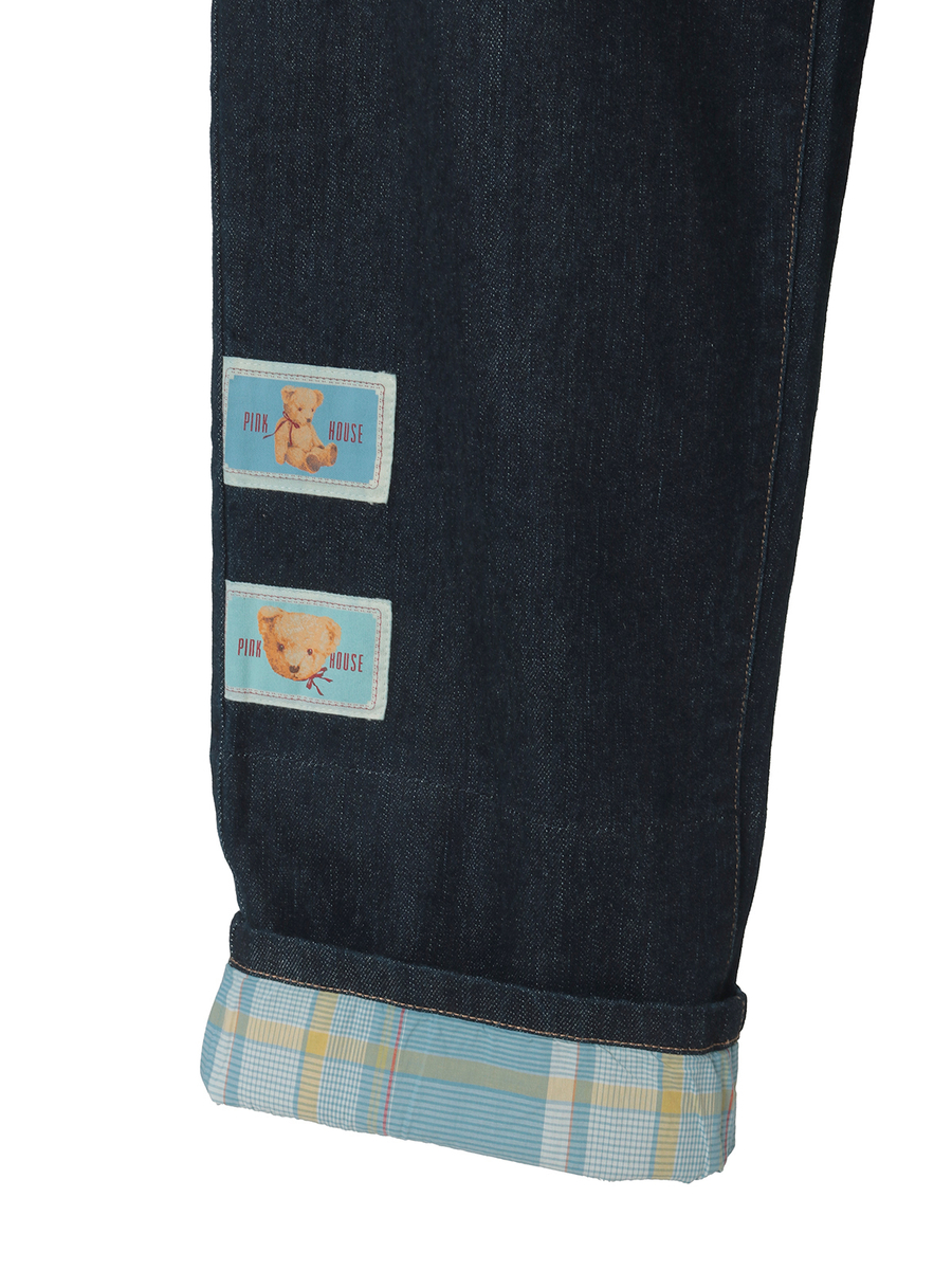 テディベア刺繍デニムパンツ 詳細画像 ブルー 10