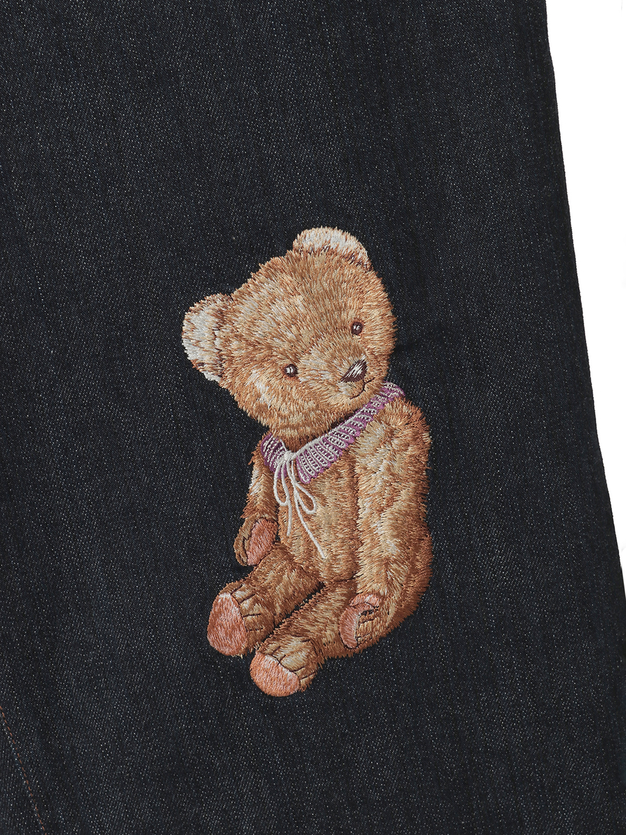 テディベア刺繍デニムパンツ 詳細画像 ブルー 11