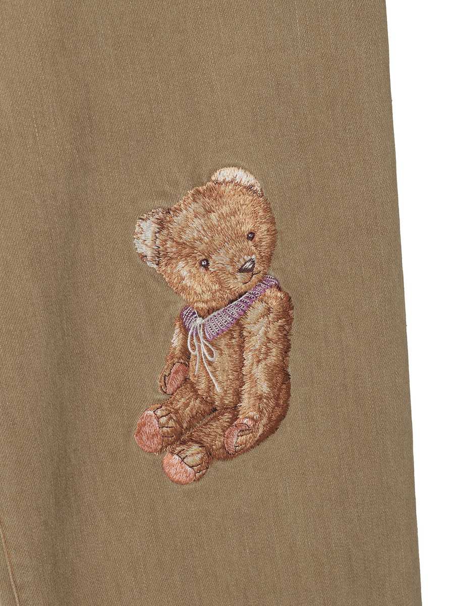 テディベア刺繍デニムパンツ 詳細画像 ブルー 15