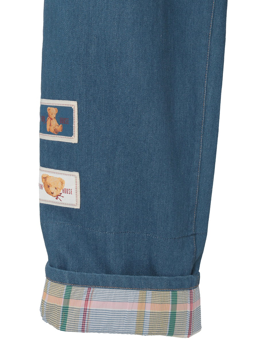テディベア刺繍デニムパンツ 詳細画像 ブルー 18