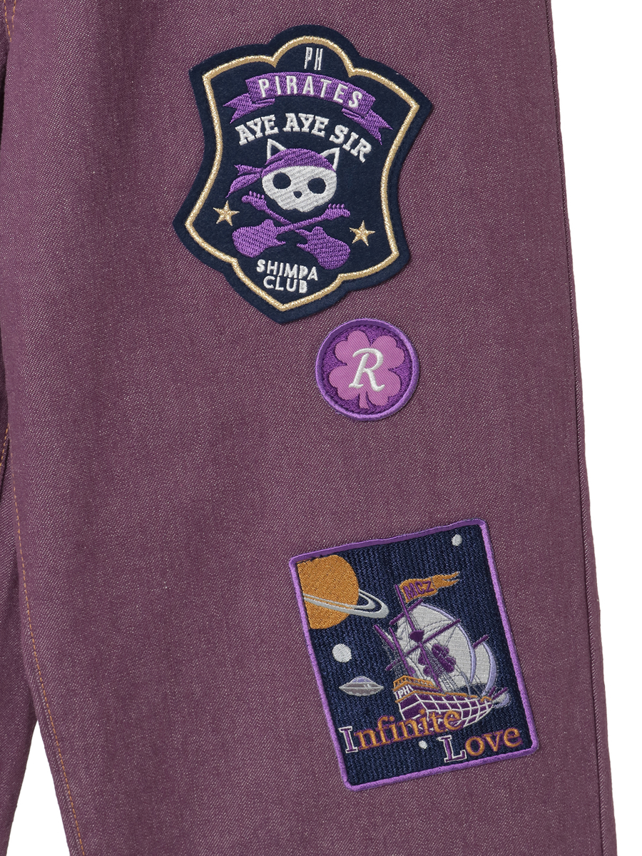 PINK HOUSE×Momoclo ワッペンいっぱいデニムパンツ 詳細画像 アカ 18