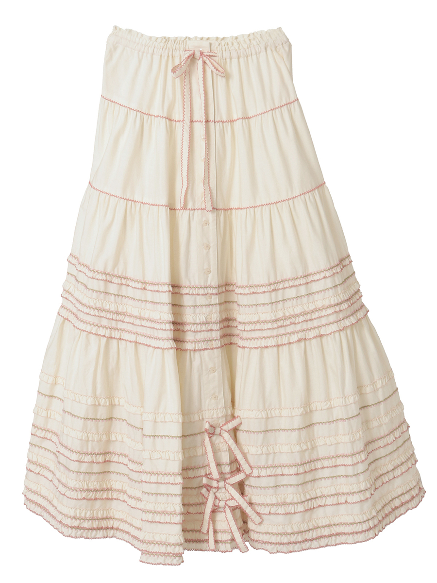 フローラルテープ使いスカート 詳細画像 クロ 1