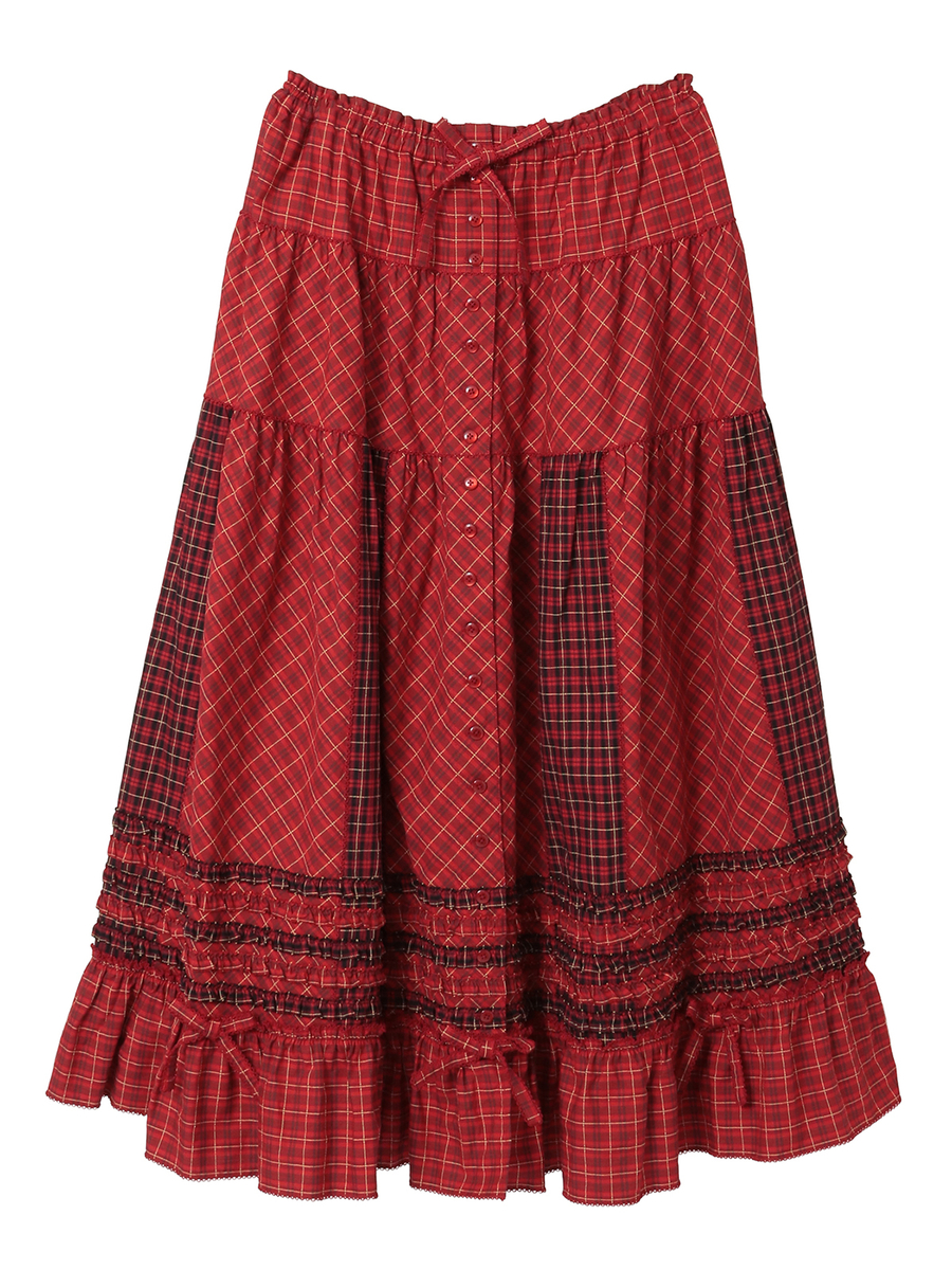 オリジナルコードチェックスカート 詳細画像 アカ 1