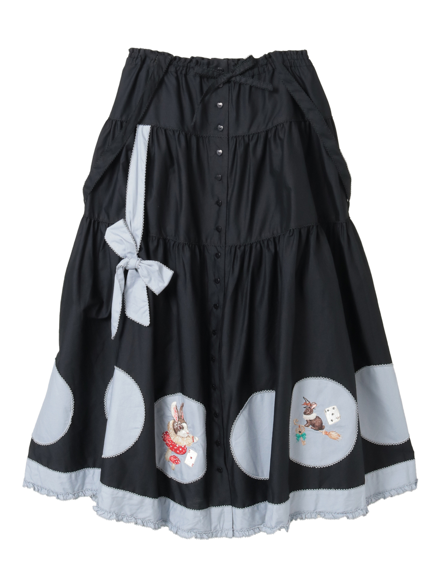 ハロウィーンワンダーランドワッペン使いスカート 詳細画像 クロ 1