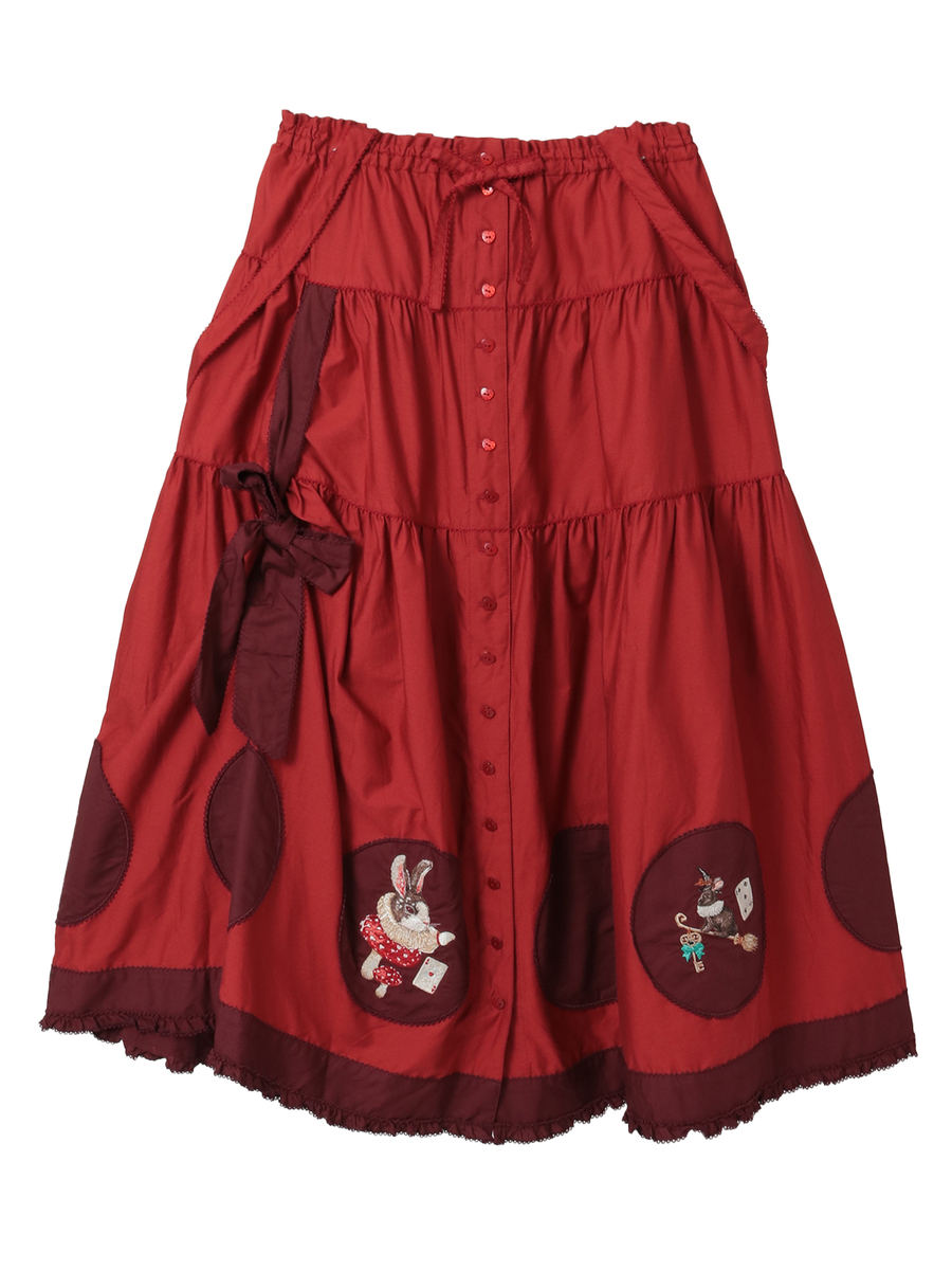 ハロウィーンワンダーランドワッペン使いスカート 詳細画像 アカ 1