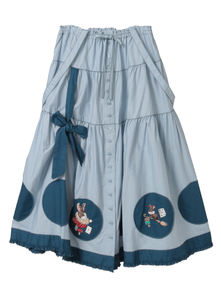 ハロウィーンワンダーランドワッペン使いスカート 詳細画像 ブルー 1