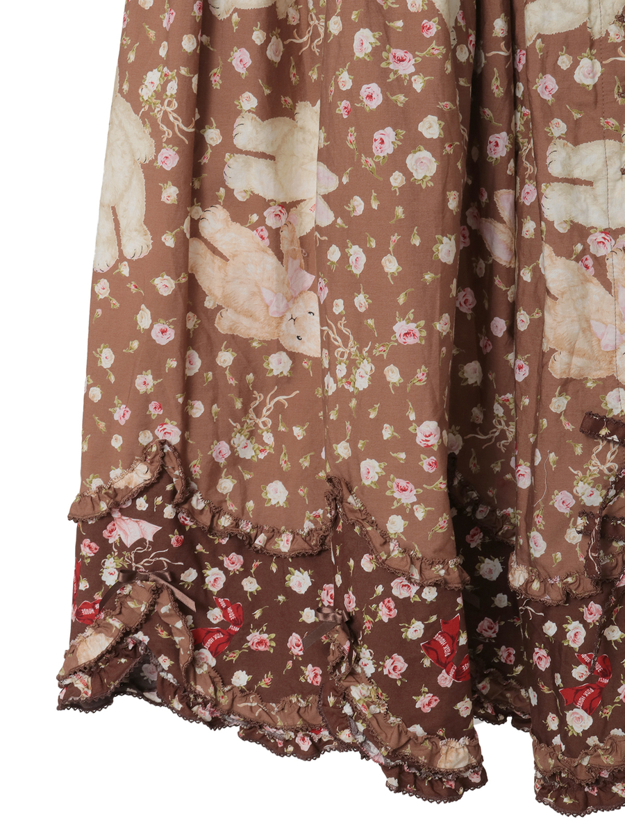 バラ園うさぎプリントスカート 詳細画像 ソライロ 10