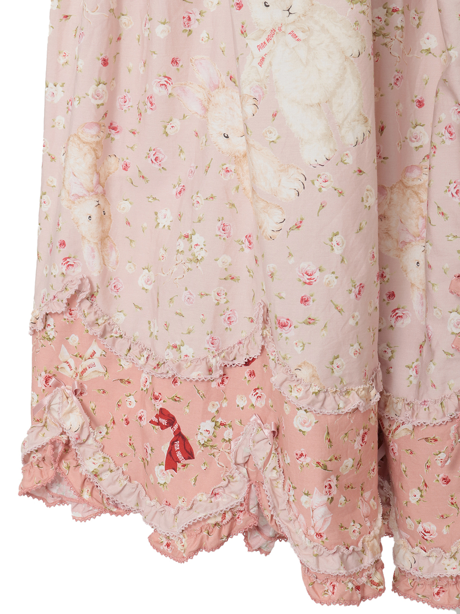 バラ園うさぎプリントスカート 詳細画像 ソライロ 8