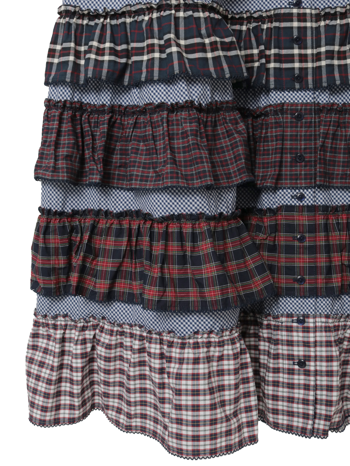 タータンチェックパッチワークフリルスカート｜ピンクハウス