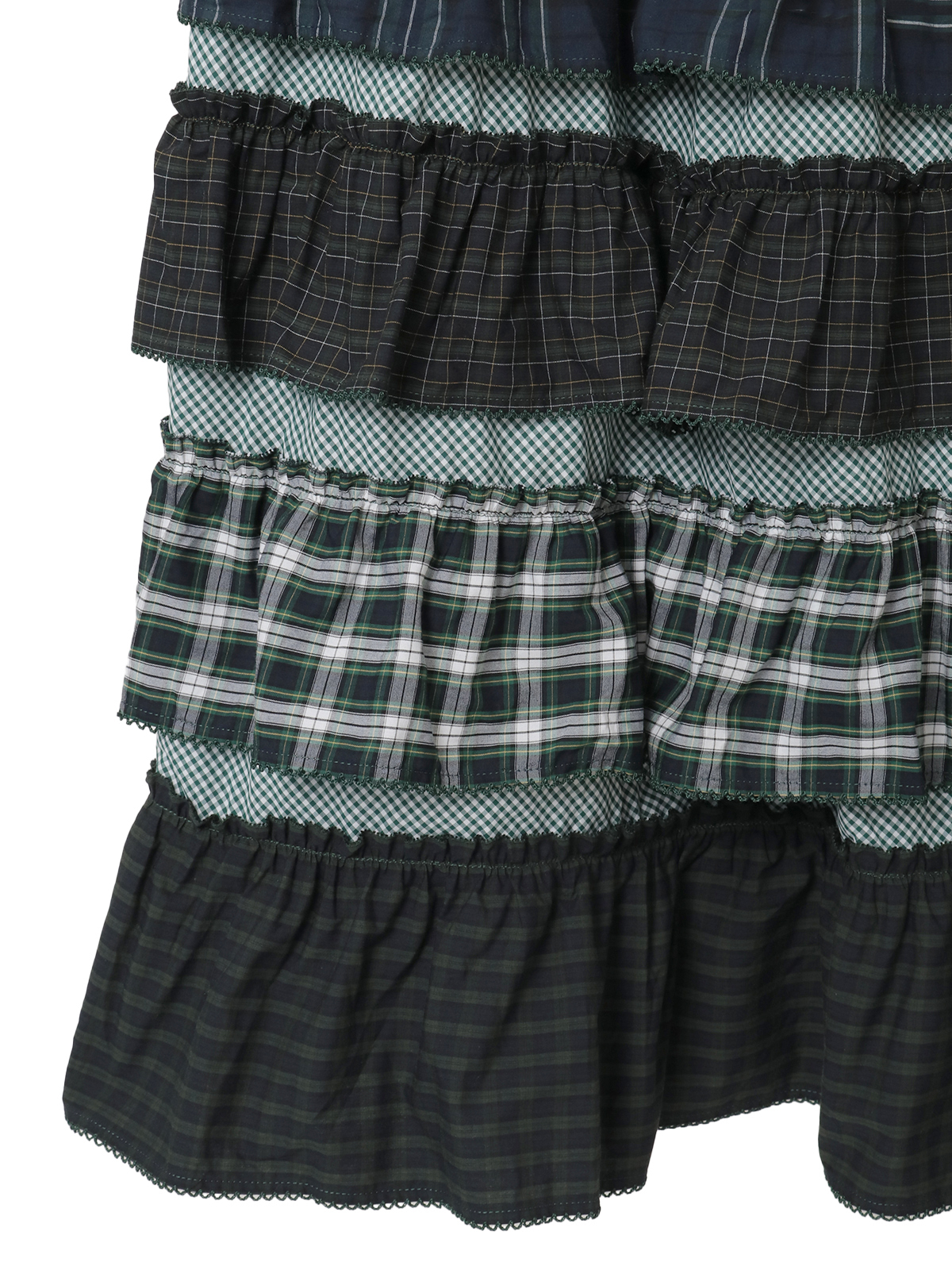 タータンチェックパッチワークフリルスカート｜ピンクハウス