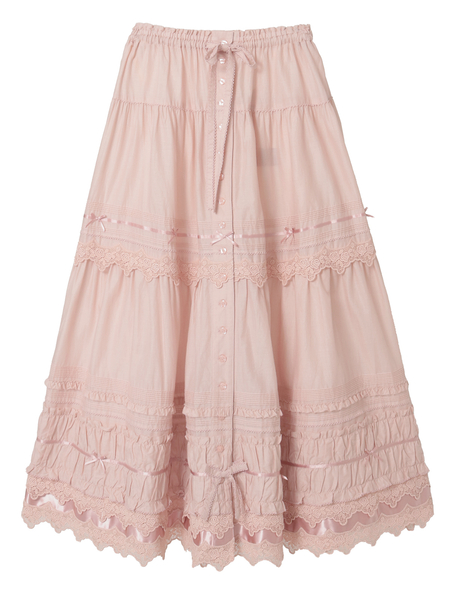 お盆セール中ピンクハウス ブラウン たくし上げリボン使い グラデーションスカート お盆セール中ピンクハウス ブラウン たくし上げリボン使い