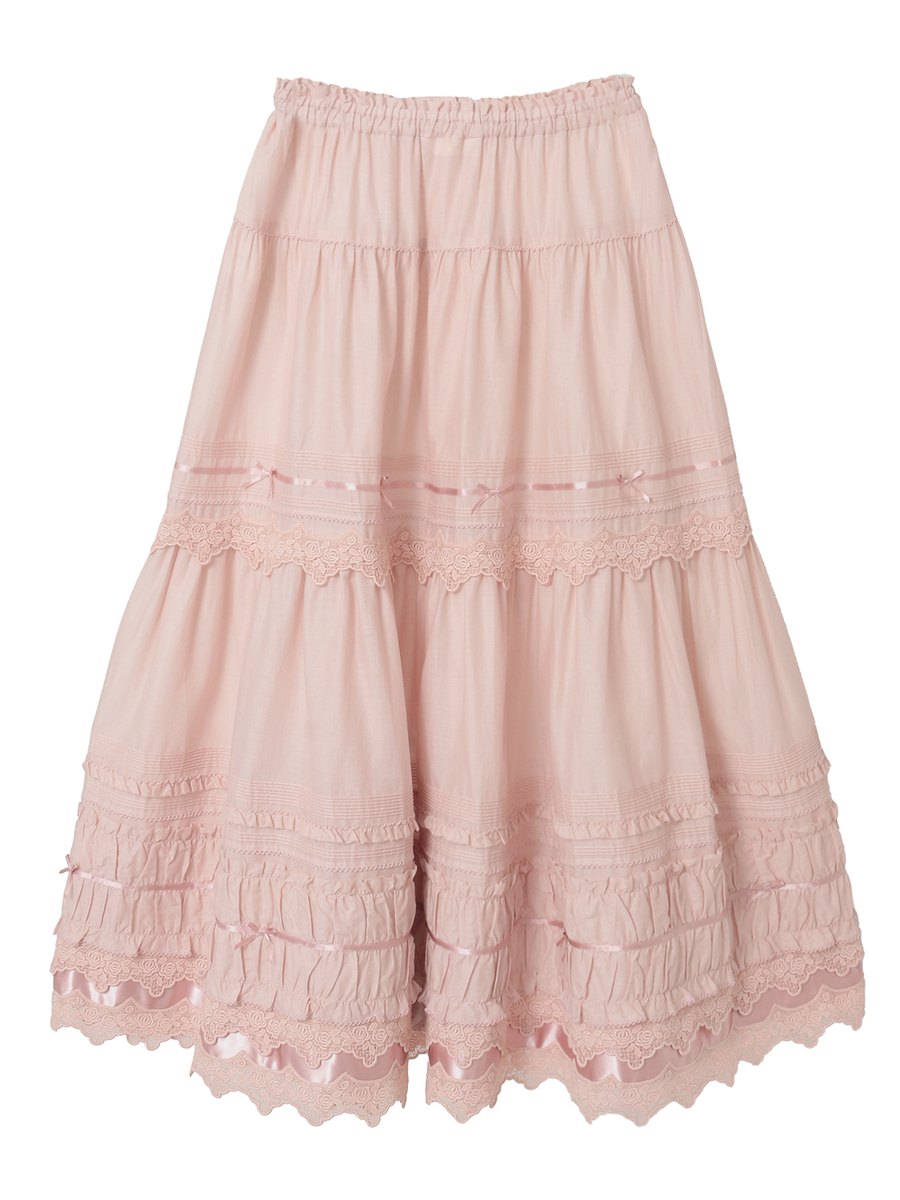 ケミカルレース使いスカート 詳細画像 ブルー 2