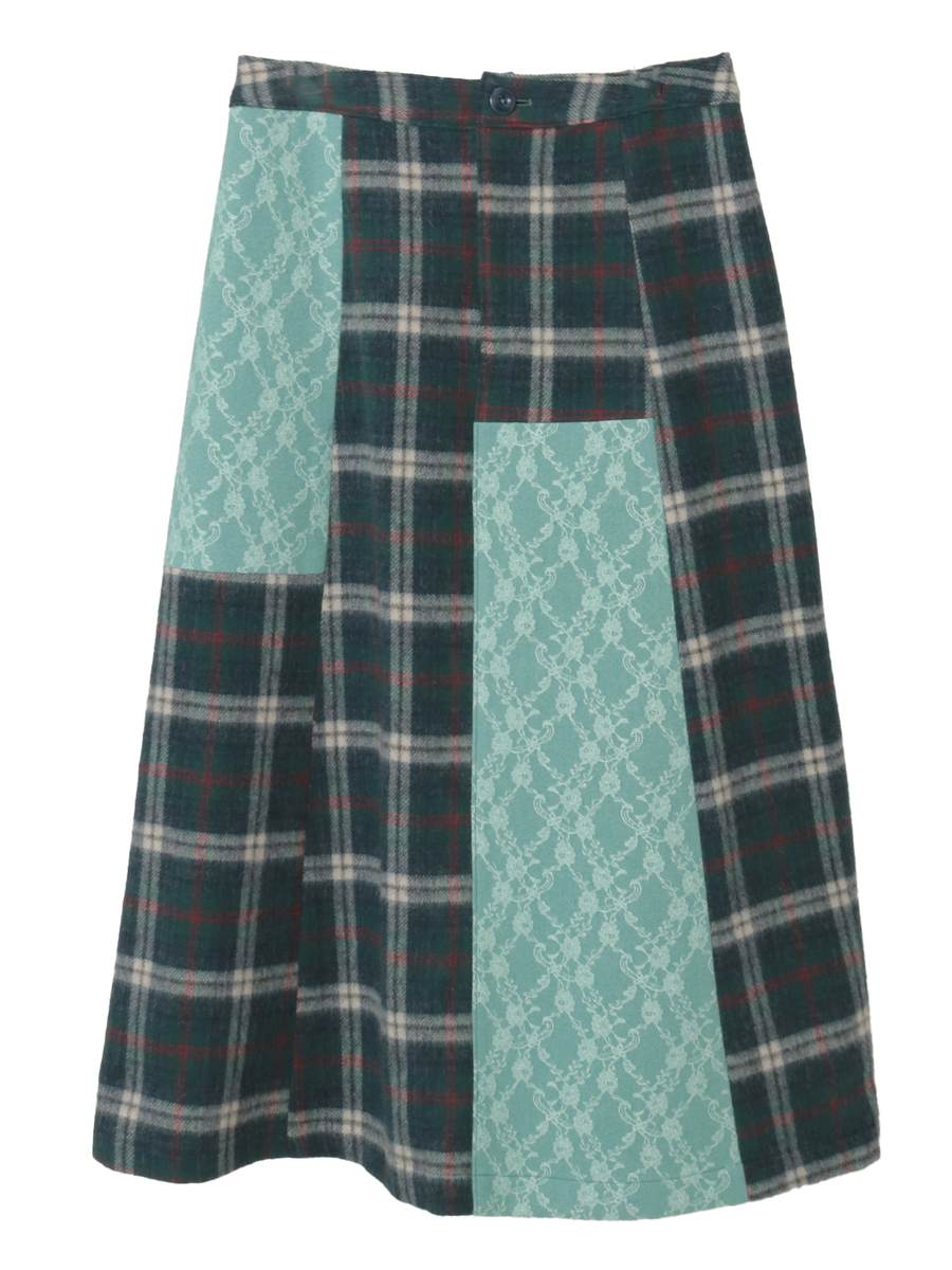 ニードルパンチ×シャギーチェックスカート 詳細画像 アカ 1