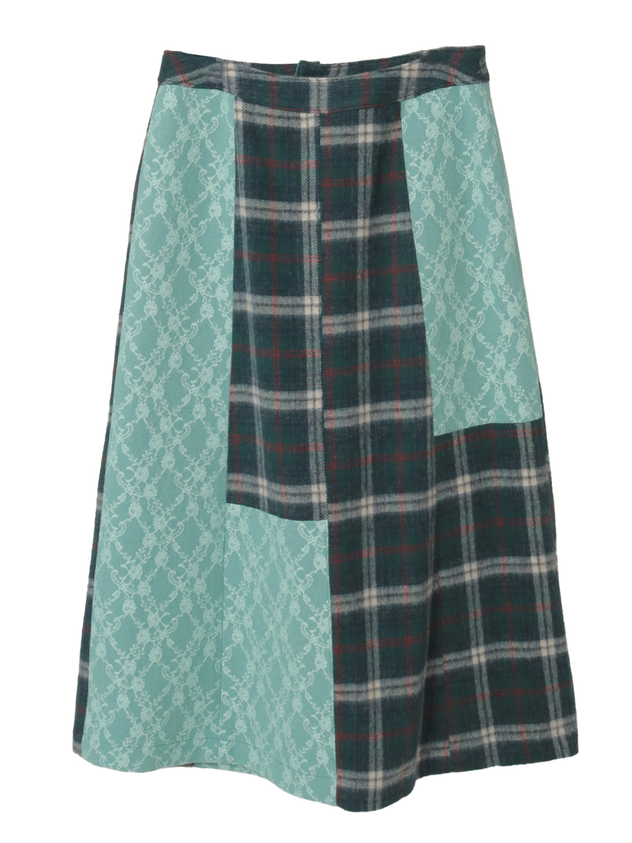 ニードルパンチ×シャギーチェックスカート 詳細画像 アカ 2